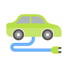Electric car icon. Flat illustration colored vector isolated icons of Eco Clean Green Energy for web