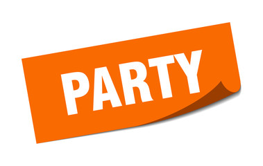 party sticker. party square isolated sign. party