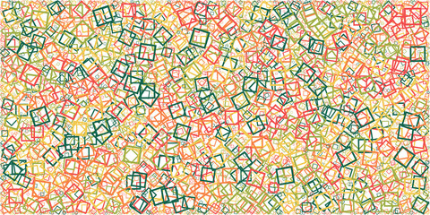Abstract Generative Art color distributed donut squares polygons background illustration