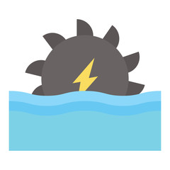 Water turbine icon. Flat illustration colored vector isolated icons of Eco Clean Green Energy for web