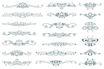 Set of floral and plant tribal tattoos. Vector vignette for labels, sticker and other design.