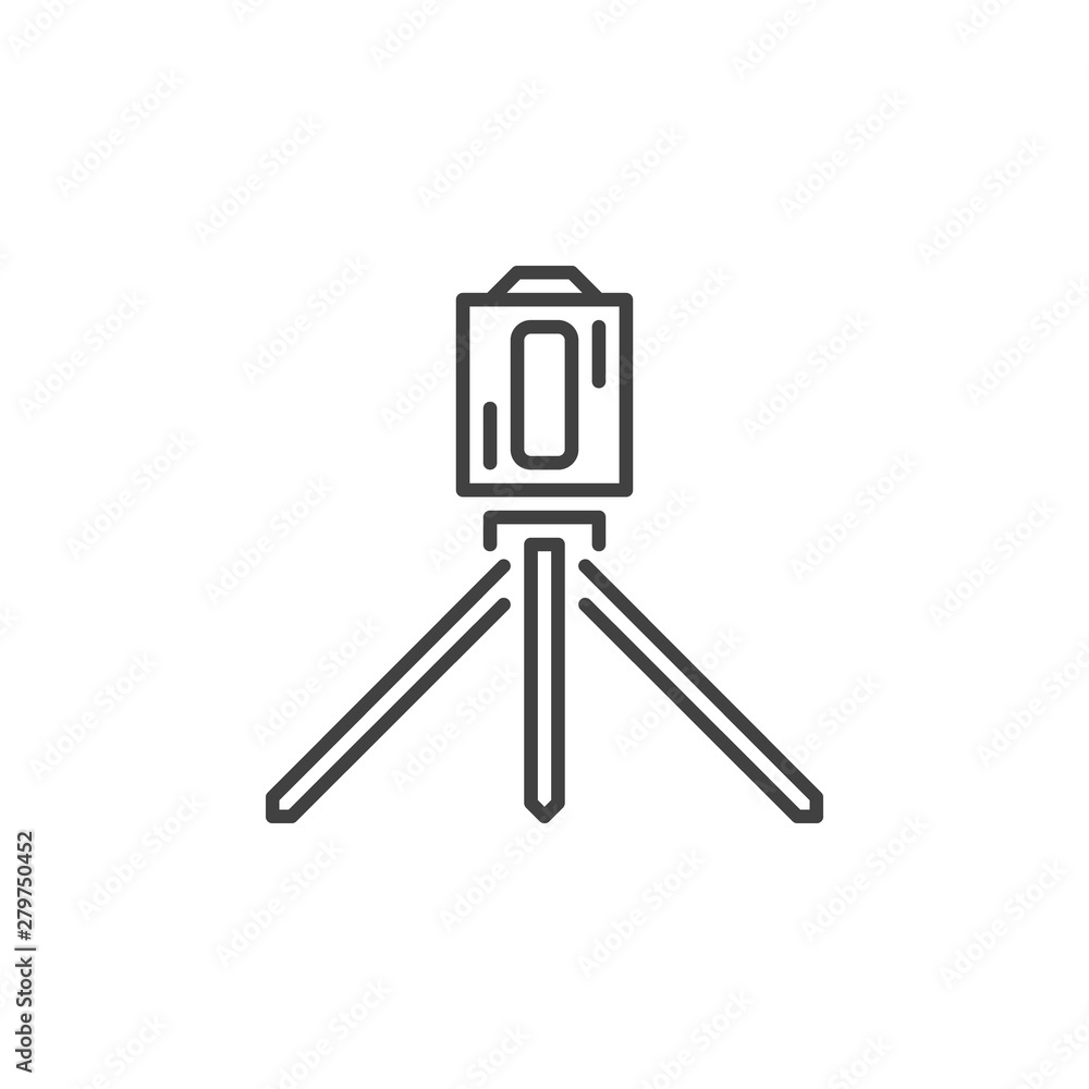Poster laser level tool outline vector icon or design element on white background