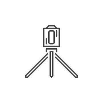 Laser Level Tool Outline Vector Icon Or Design Element On White Background