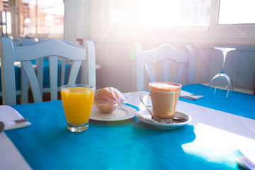 Close-up of Mediterranean breakfast