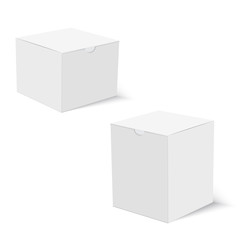 Blank of paper box template standing on white background. Vector