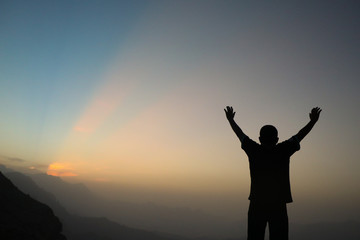 Fototapeta premium Freedom and travel A child With a silhouette