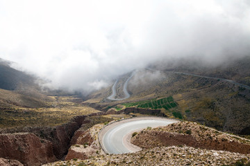 The Cuesta del Lipan, a zigzag and steep section of National Route 52, Province of Jujuy, Argentina