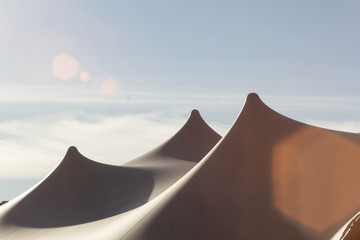 Fototapeta na wymiar Sand dune formation of tent top