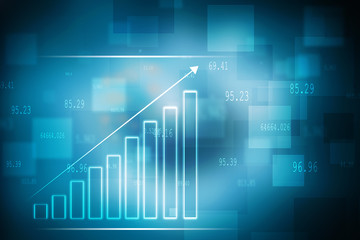 2d rendering Stock market online business concept. business Graph 