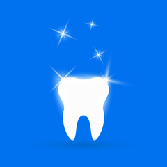 white shiny teeth. Simple vector modern design illustration