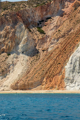 colorful coastline on Milos island