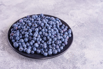 Blueberry antioxidant organic superfood in a bowl concept for healthy eating and nutrition