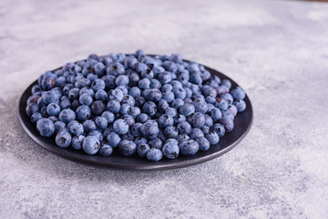 Blueberry antioxidant organic superfood in a bowl concept for healthy eating and nutrition
