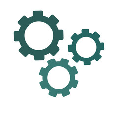 Cogs rotation icon, flat design