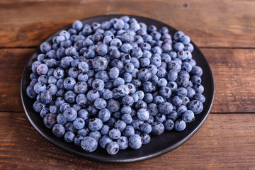 Blueberry antioxidant organic superfood in a bowl concept for healthy eating and nutrition