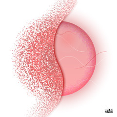 Circle shatter effect. Banner Explosion Simulation. Explode and destruction. Illustration isolated on white background. Eps10 Vector illustration