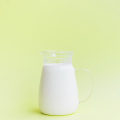 Glass jar full of milk