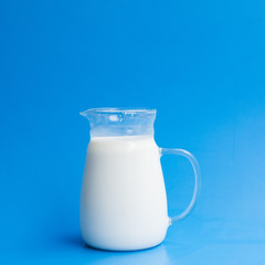 Glass jar full of milk