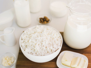 Milk, cottage cheese and dairy products