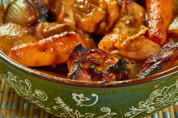 Apricot Glazed Chicken With Fingerling Potatoes