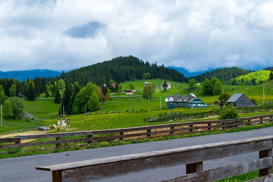 Cheile Gradistei, Fundata, Romania - May 25, 2019: Beautiful landscape scenery of Cheile Gradistei, Fundata, Brasov, Romania.