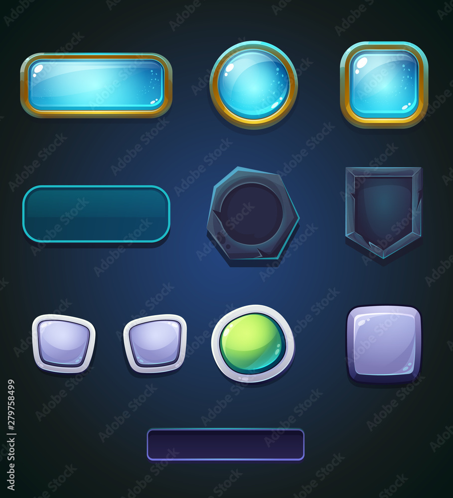 Poster vector set of a different colored buttons