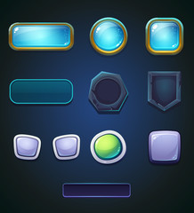Vector set of a different colored buttons