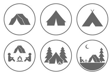 Tourist tent icon. Camping sign. Tourism symbol. Vector. © Vector DSGNR