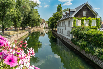 Fototapeta na wymiar Petite France area in Strasbourg Alsace