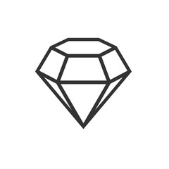 Crystal and gemstones line icon template color editable. Diamond symbol vector sign isolated on white background. Sympel logo vector illustration for graphic and web design