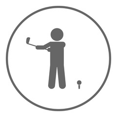 Golf icon. Club-and-ball sport symbol. Vector.