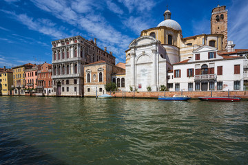 Fototapeta na wymiar Grand canal and San Geremia Church in Venice, Italy.
