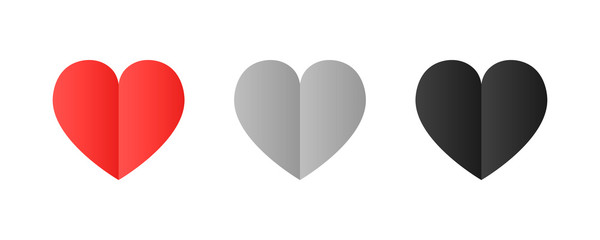 Heart icon collection. Live stream video, chat, likes. Social media