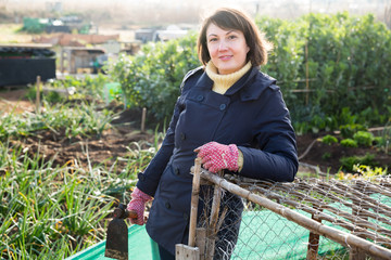 Portrait of woman in garden