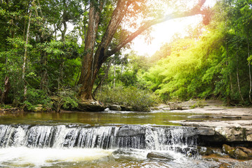 waterfall background natural wonders thailand river stream in forest