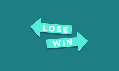 Lose and Win written on Arrows in Opposite Directions