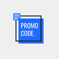 Fototapeta premium Promo code, coupon code, 25 percent off. Geometric banners. Flat style vector illustration
