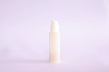 Cosmetic bottle can sprayer container on white background , Dispenser for cream, soups, foams and other cosmetics