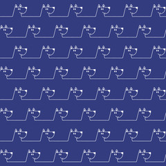 Funny and cute dog seamless pattern,