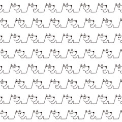 Funny and cute dog seamless pattern,