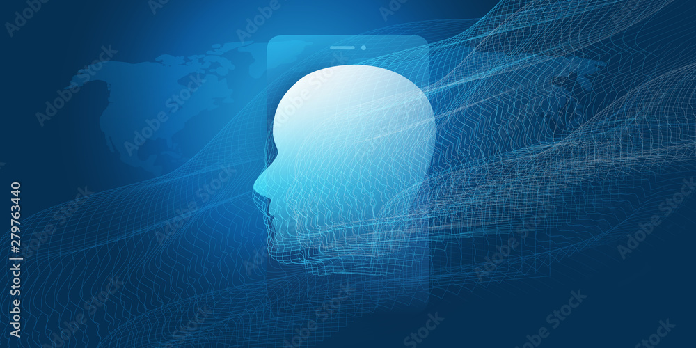 Poster machine learning, artificial intelligence, cloud computing, networks, digital connections design con