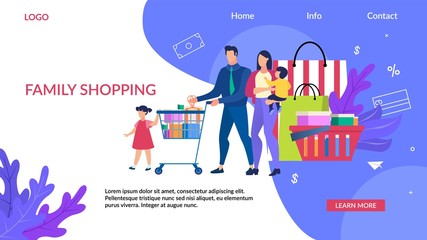 Advertising Flyer Inscription Family Shopping.