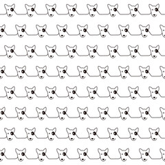 Funny and cute dog seamless pattern,