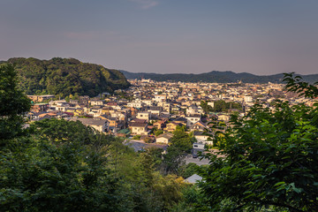 Fototapeta premium Kamakura - June 06, 2019: Panoramic view of Kamakura seen from Hasedera temple in Kamakura, Japan