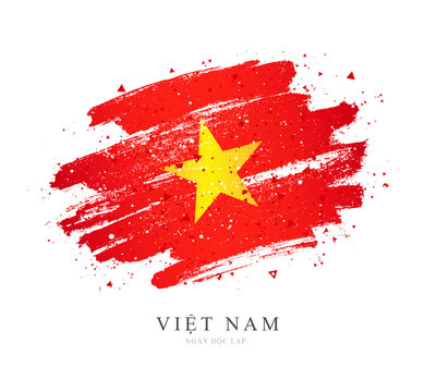 Flag of Vietnam. Vector illustration on white background.