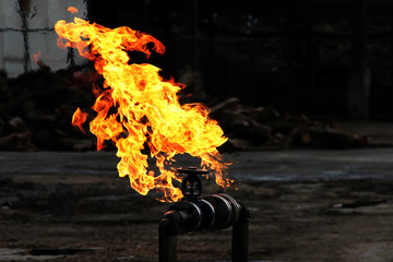 Fire the oil pipeline leak and explose.Crude oil transport with pipe leak and explose.