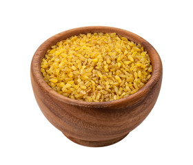 Bulgur wheat isolated on white background with clipping path