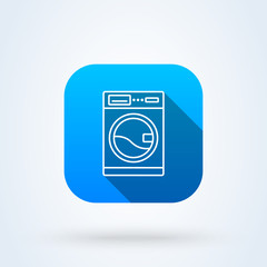 Washing machine. line art Simple  modern icon design illustration.
