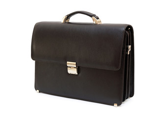 Brown leather handbag