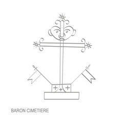 Vector icon with veve vodoo symbol Baron Cimetiere